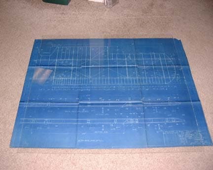 Original blueprint drawing detailing the structural wing rib construction, spar dimensions, and internal drag bracing of the Ryan M-2.