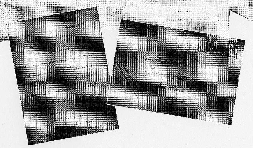 Autograph letter on blue stationery and registered airmail envelope sent by Charles A. Lindbergh from Paris to Donald A. Hall Sr. in 1939.