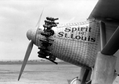 The Spirit of St. Louis in 1927 at Dutch Flats in San Diego. Photograph by Donald Hall and copyrighted 2001